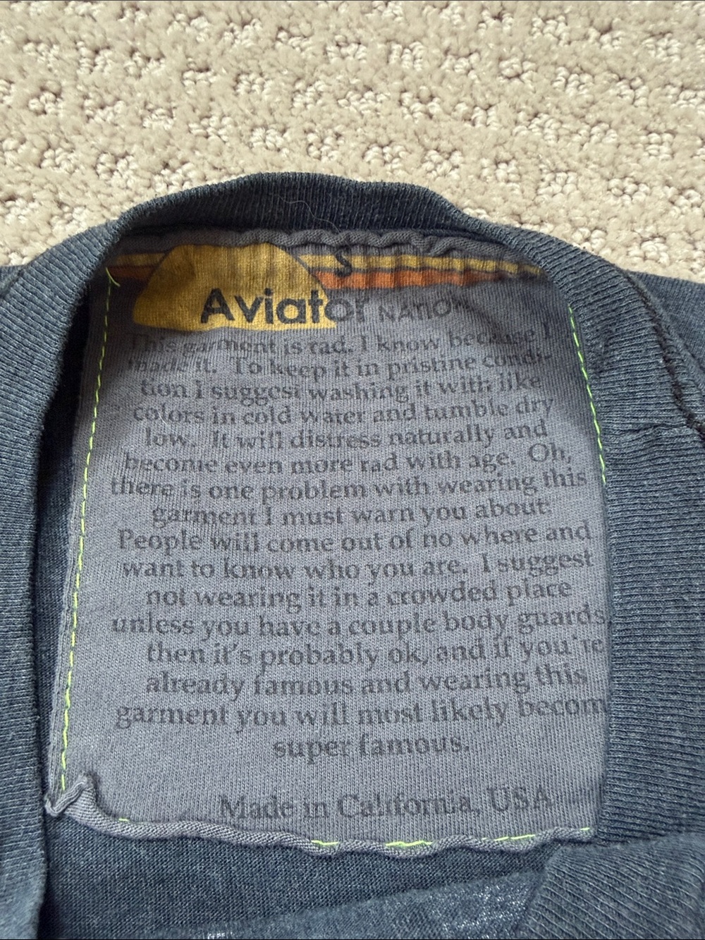 Aviator Nation LOCALS ONLY Boyfriend Tee - Charcoal - Picture 2 of 5
